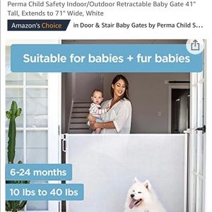 Retractable baby gate